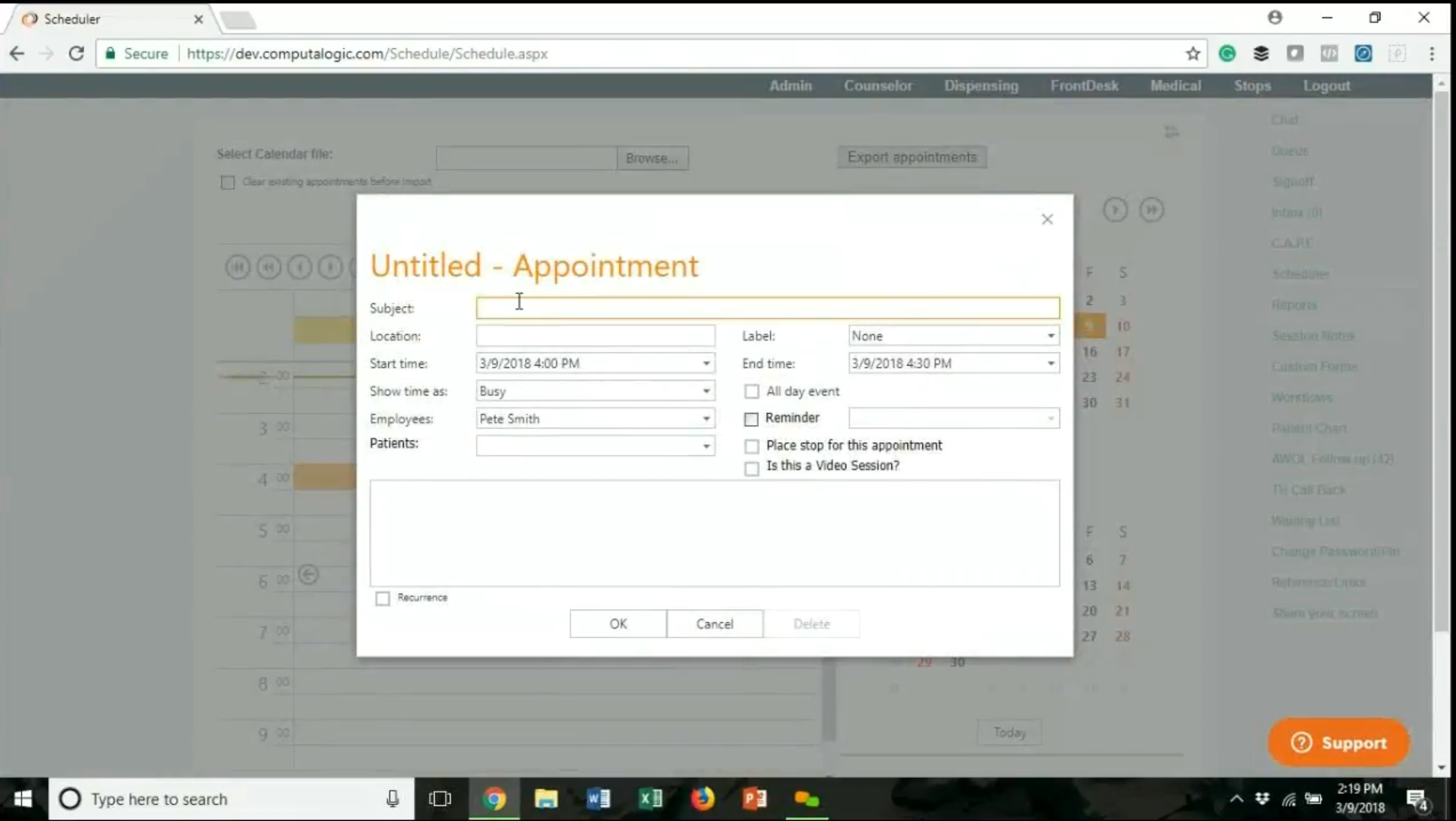 Method One appointment management