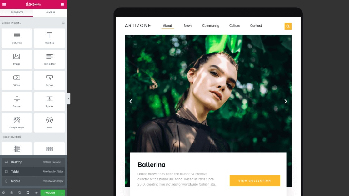 Elementor Software - Elementor responsive design