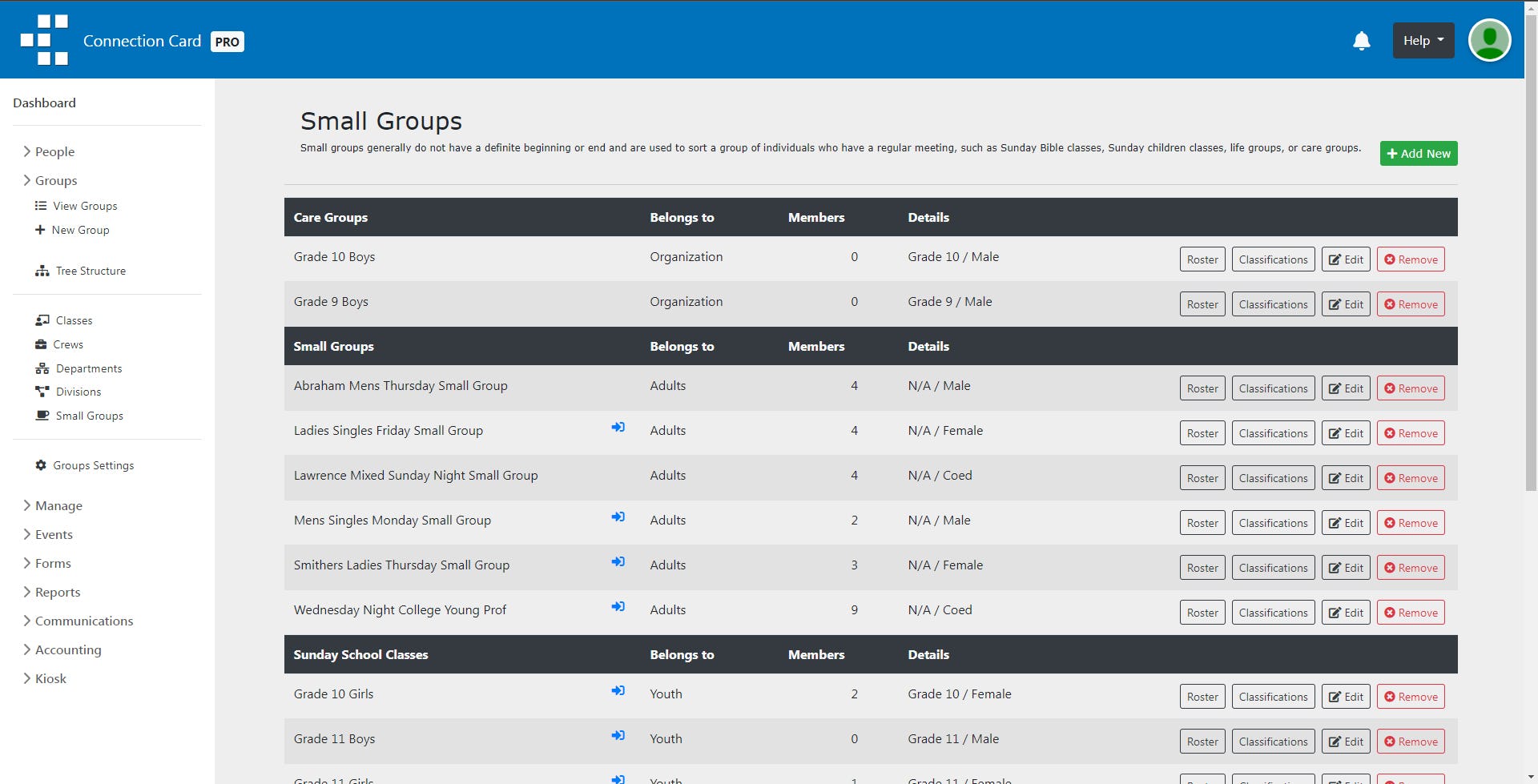 Connection Card Software - Manage your church's groups, small groups, ministries, and classes using Connection Card Pro.