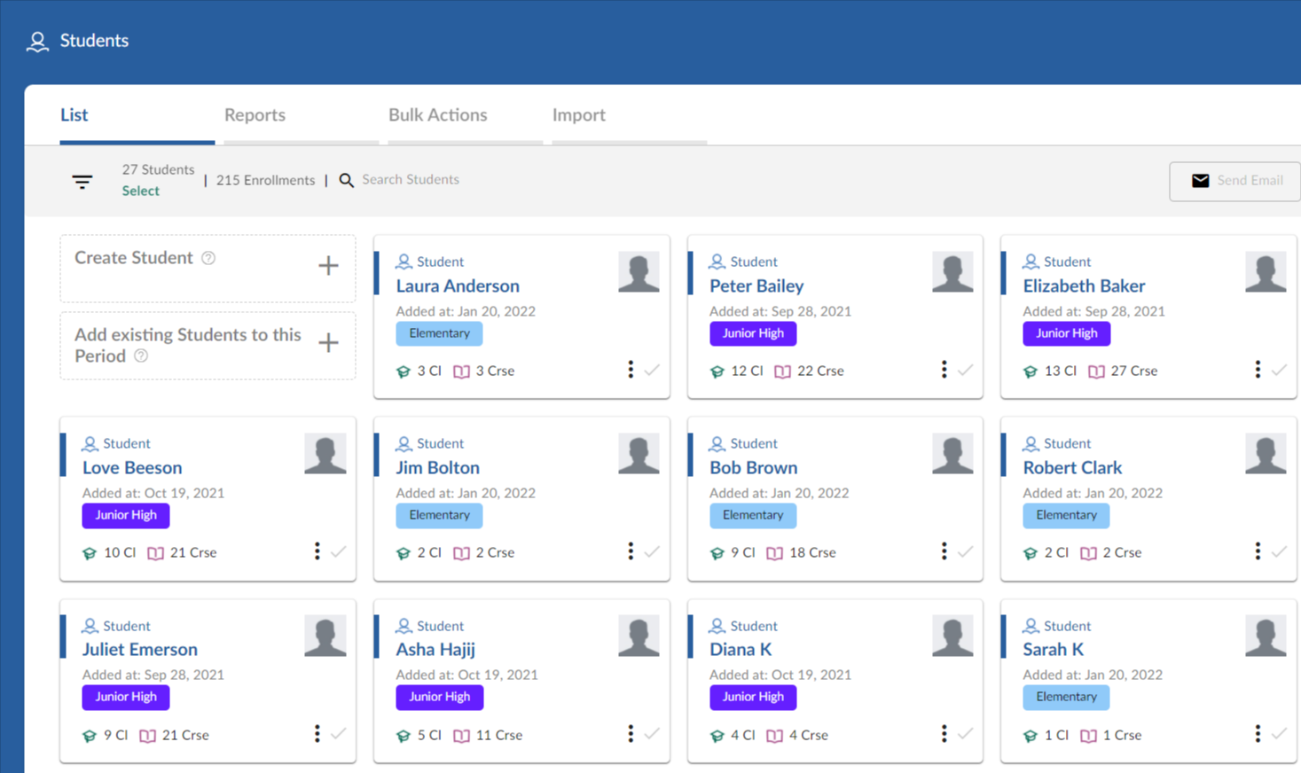 DreamClass Software - Student management with custom tags
