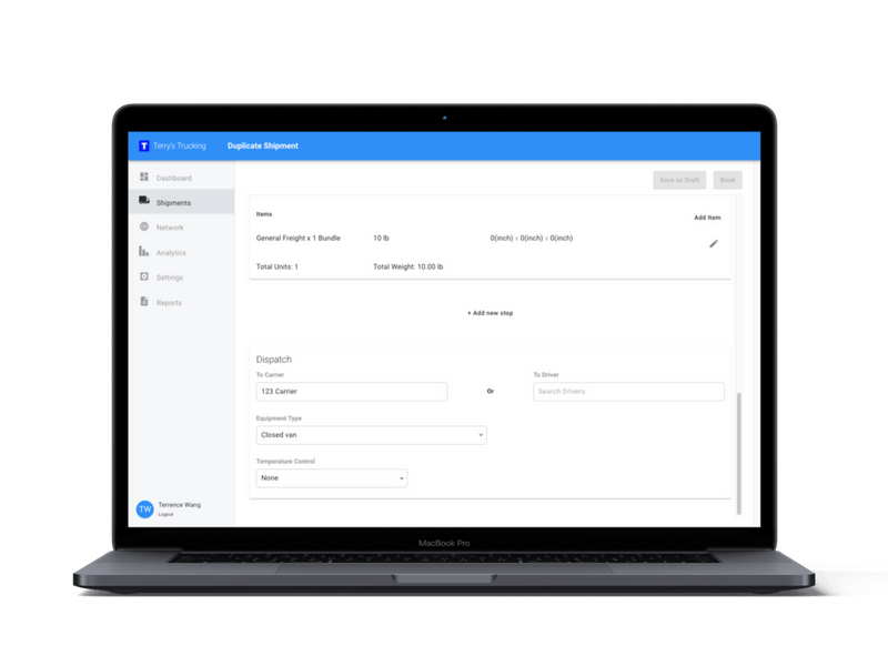 Create and dispatch loads