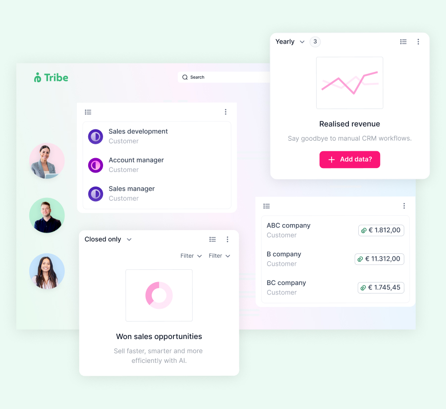 Tribe CRM screenshot: Tribe CRM overview
