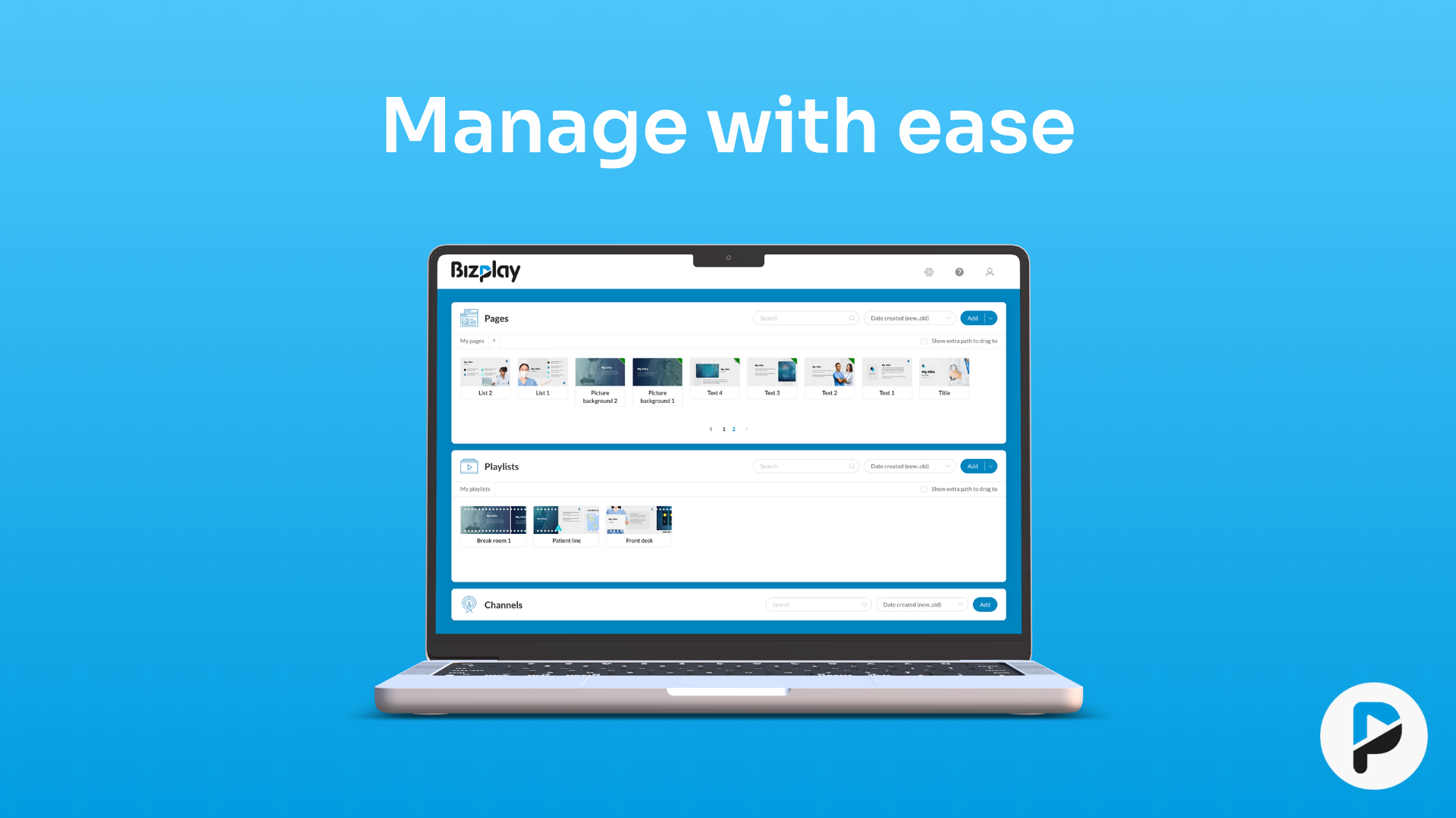 Bizplay screenshot: Bizplay dashboard