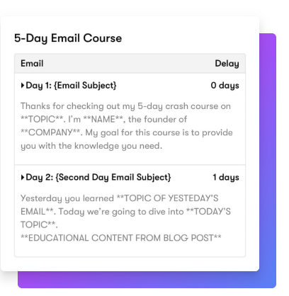 Get up and running immediately with Drip’s wide variety of prebuilt email campaigns and marketing workflows