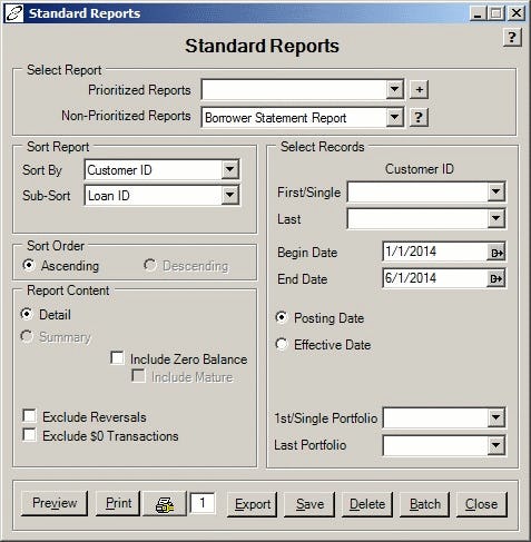 LA Pro Software - Standard reports