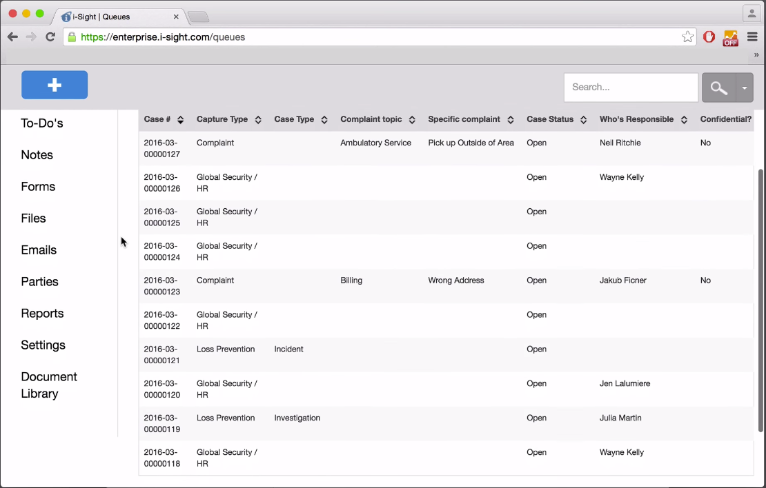 i-Sight Software - Create new cases quickly and easily, collecting all complaints and case-related information from any intake stream into one central file with i-Sight.