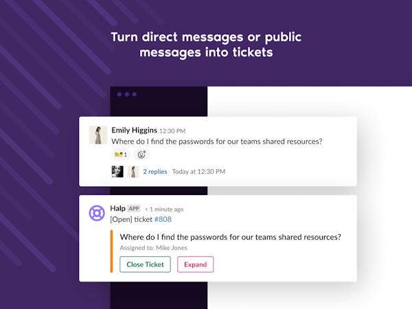 Halp Software - Turn messages into ticket