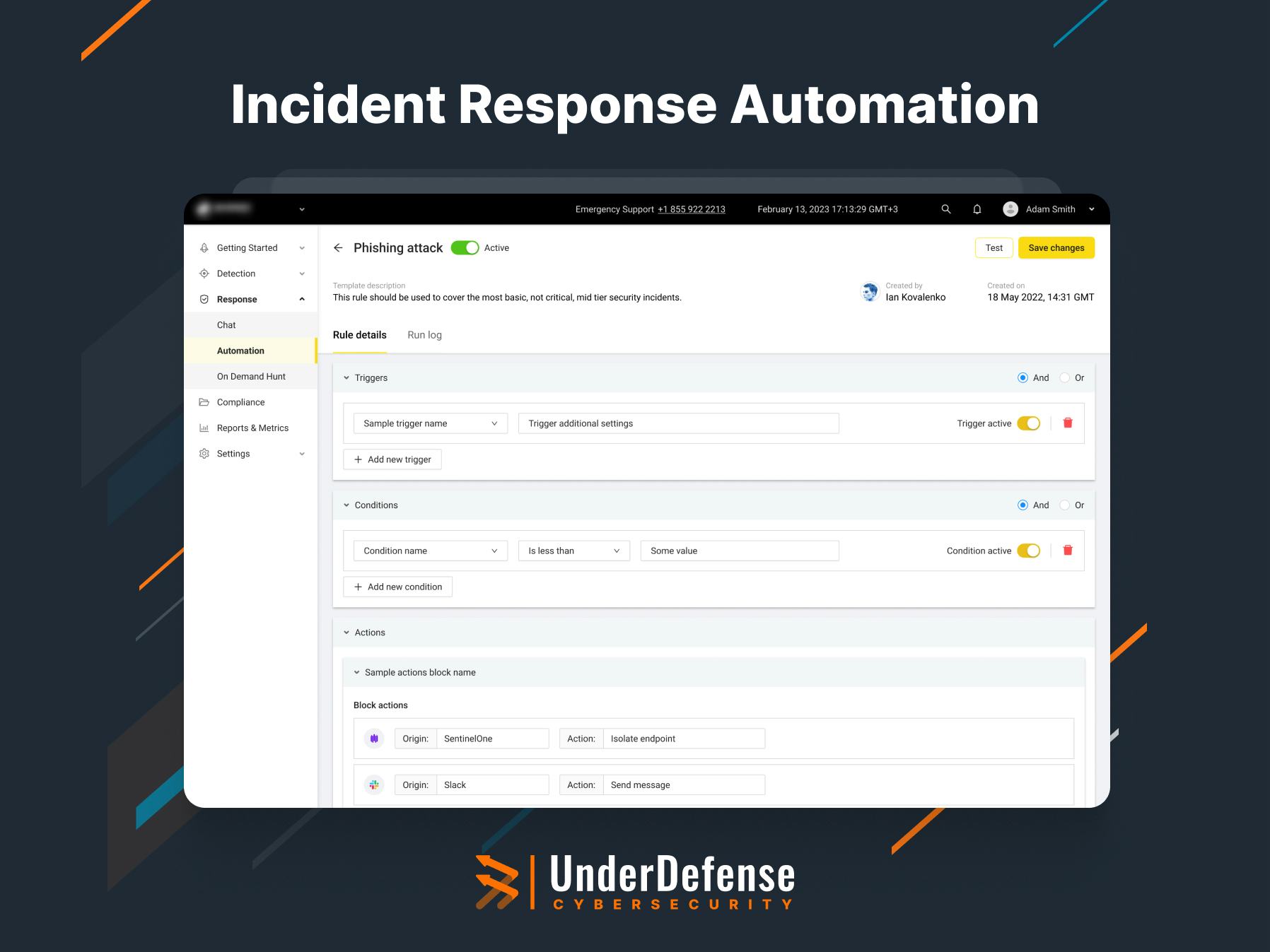 UnderDefense MAXI Software - Automate incident response or collaborate with experts. Simplify your security incident management process effortlessly.