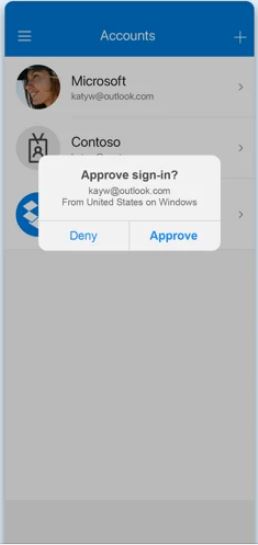 Microsoft Authenticator sign-in without passwords