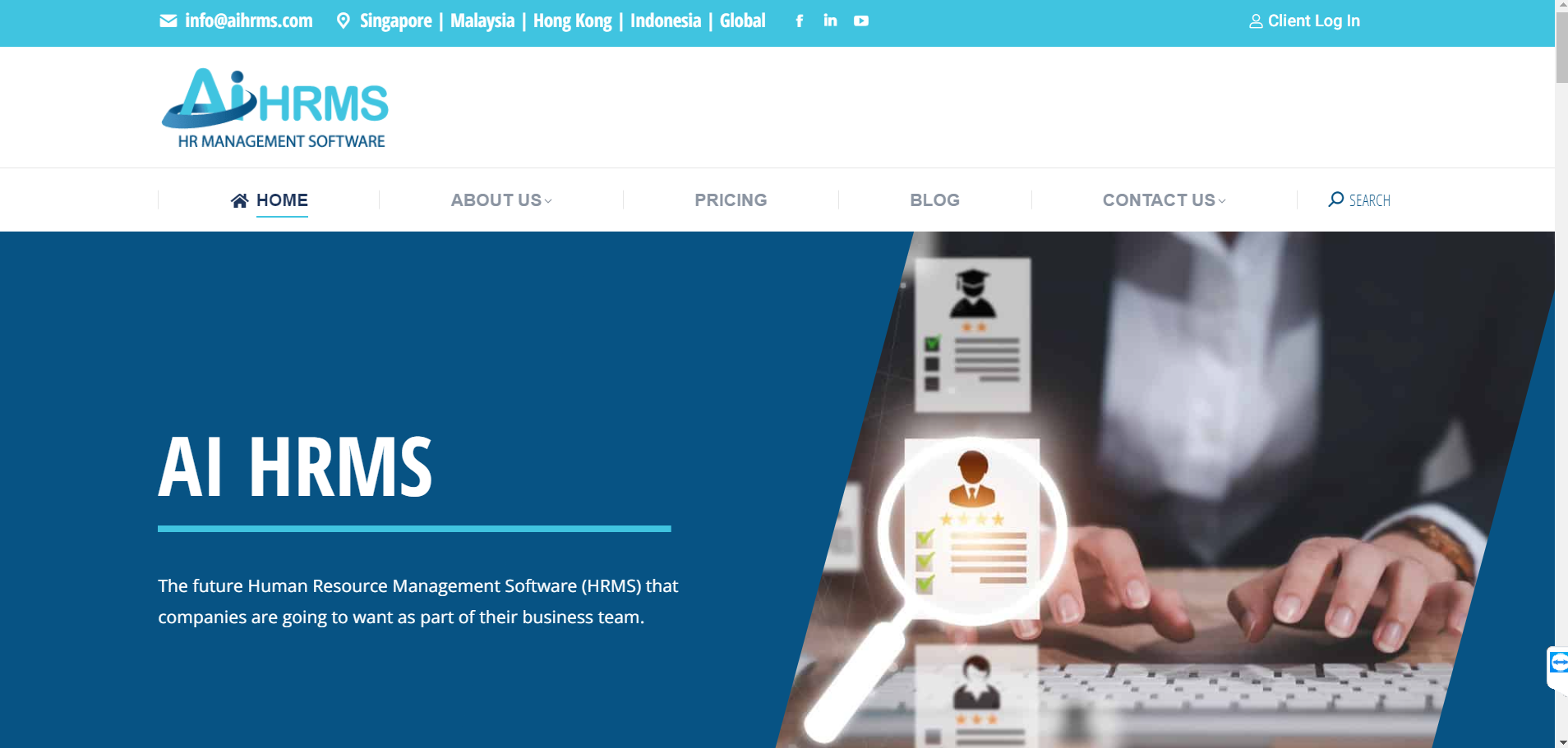 AI HRMS screenshot: “EFFORTLESS HR MANAGEMENT WITH AI HRMS: SEAMLESS, USER-FRIENDLY, AND AFFORDABLE FOR LIFETIME”