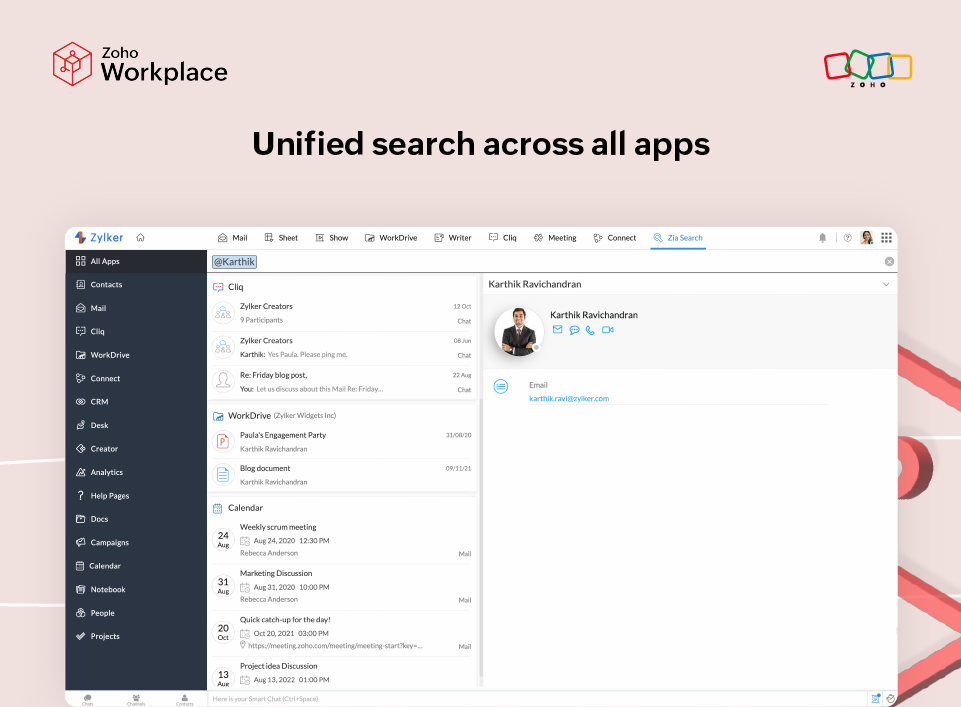 Unified search across all apps