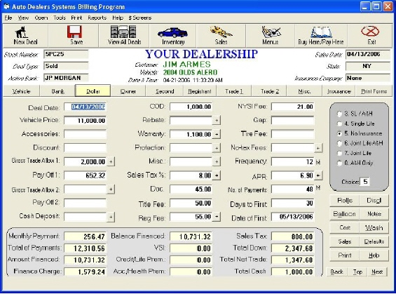 Auto Dealer Systems Software - 2