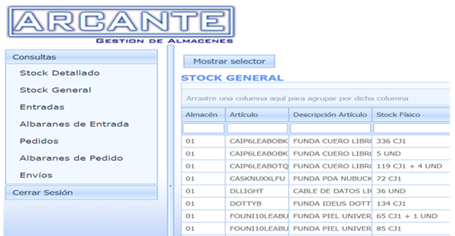 Arcante stock management