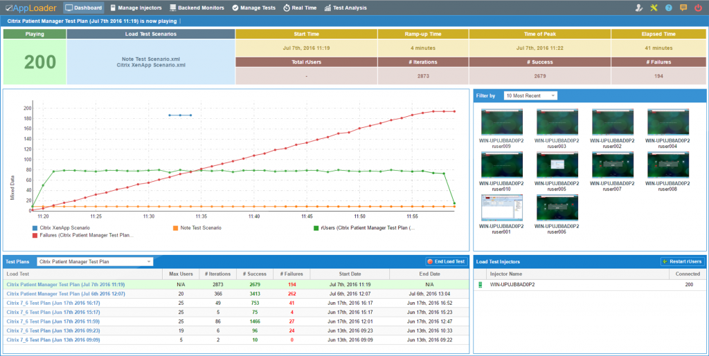 AppLoader screenshot: AppLoader dashboard gives users a 360° view of app performance