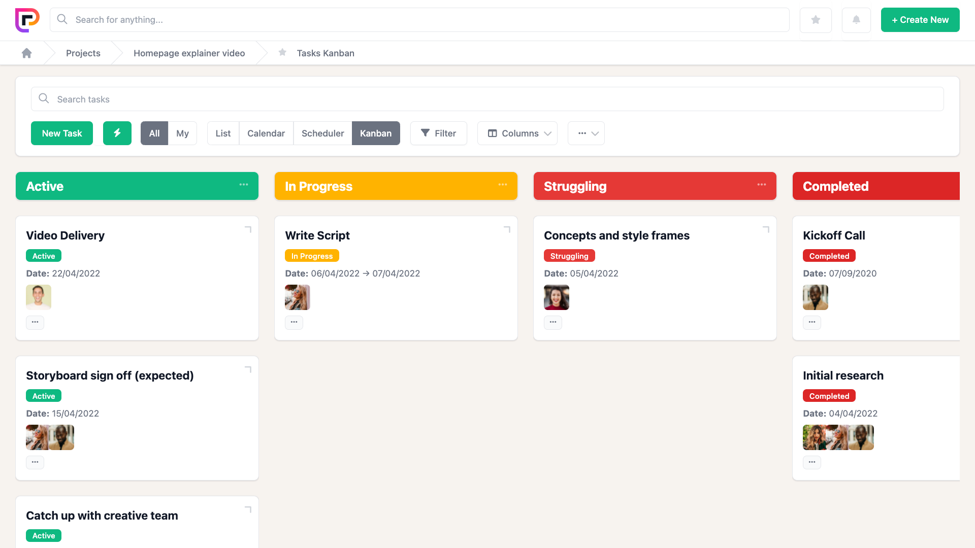Project.co Software - Tasks Kanban