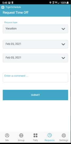 TigerConnect Physician Scheduling enables physicians to submit time-off requests right from their smartphones.