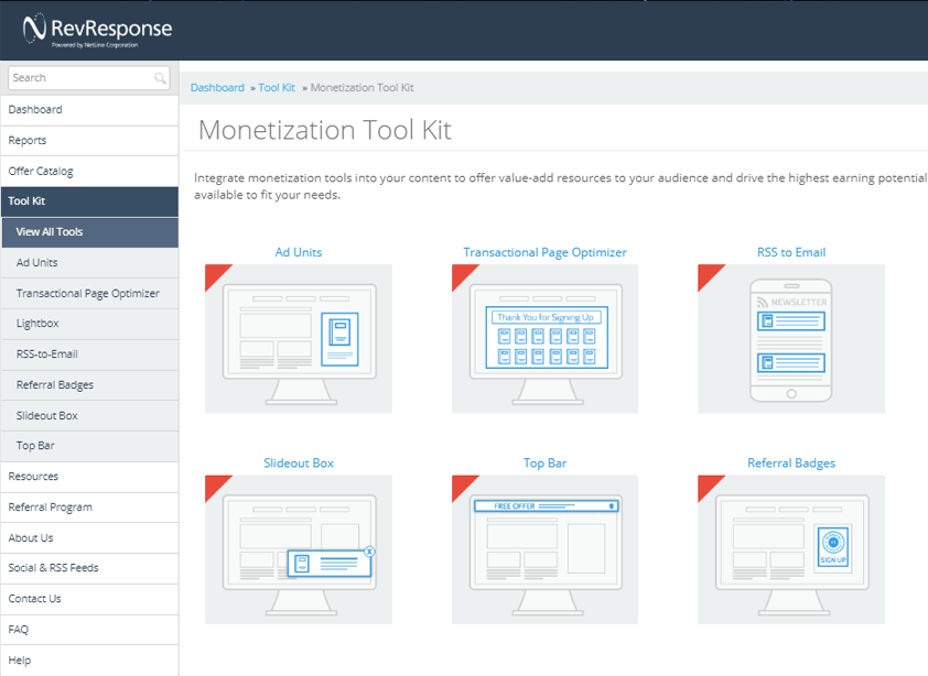 NetLine monetization tool kit