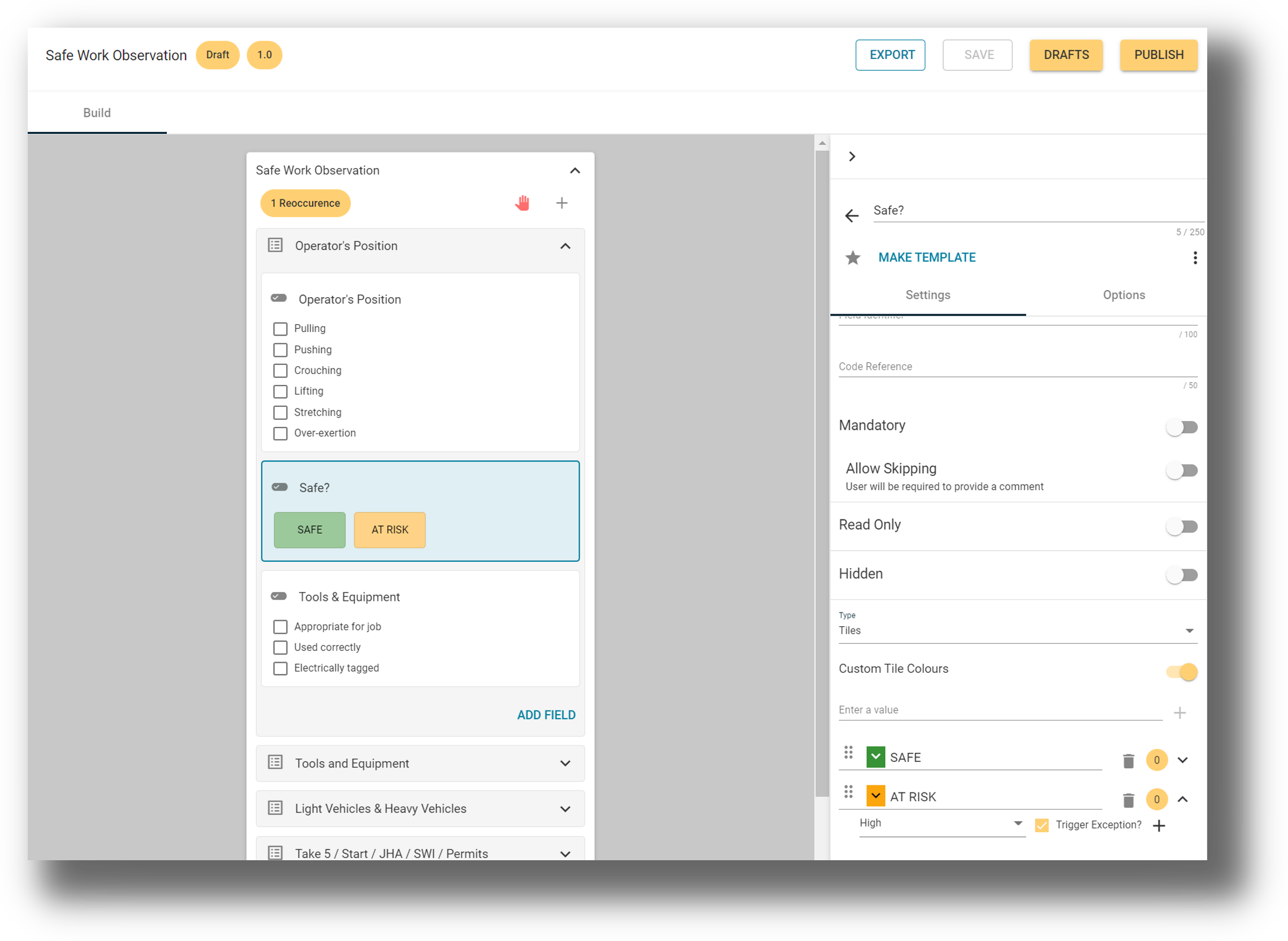 Obzervr Software - Easy to use form designer - with additional capabilities to make sure the correct data is entered. Produces smart forms that can be configured to respond to user input