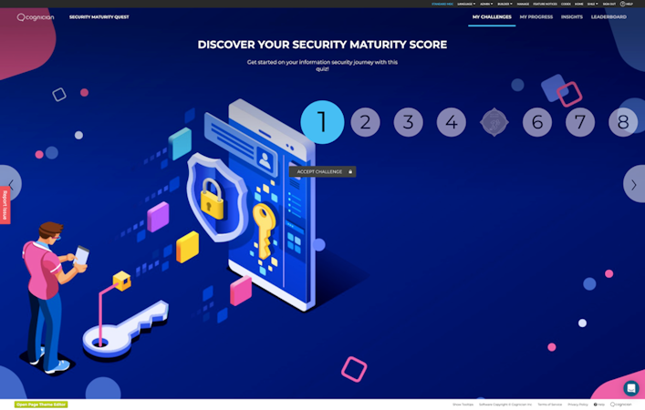 Cognician screenshot: Security Maturity Quest