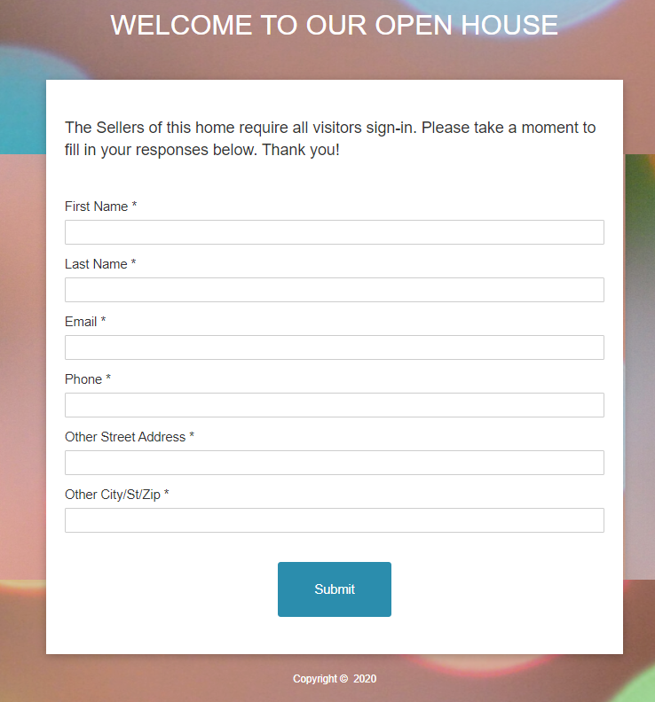 EngageMore CRM open-house landing page