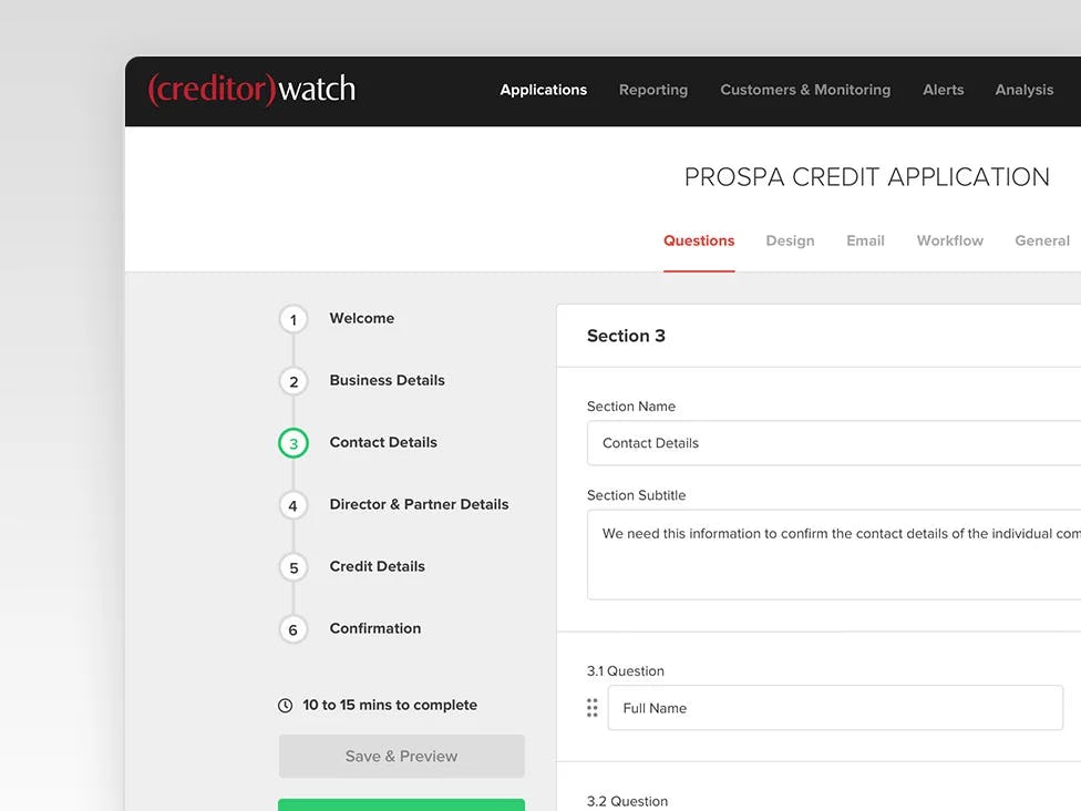 CreditorWatch Software - CreditorWatch customer onboarding