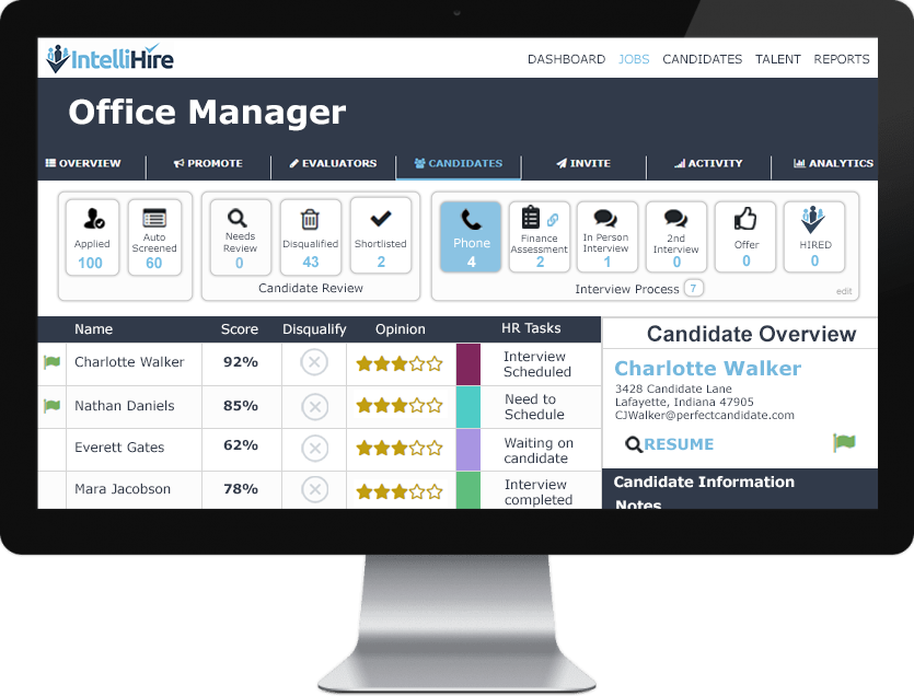 IntelliHire Software - IntelliHire hiring portal.
