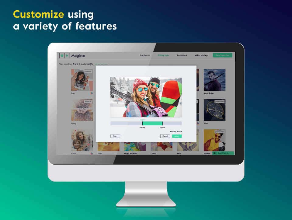 Magisto Software - Image selection process to integrate in marketing video