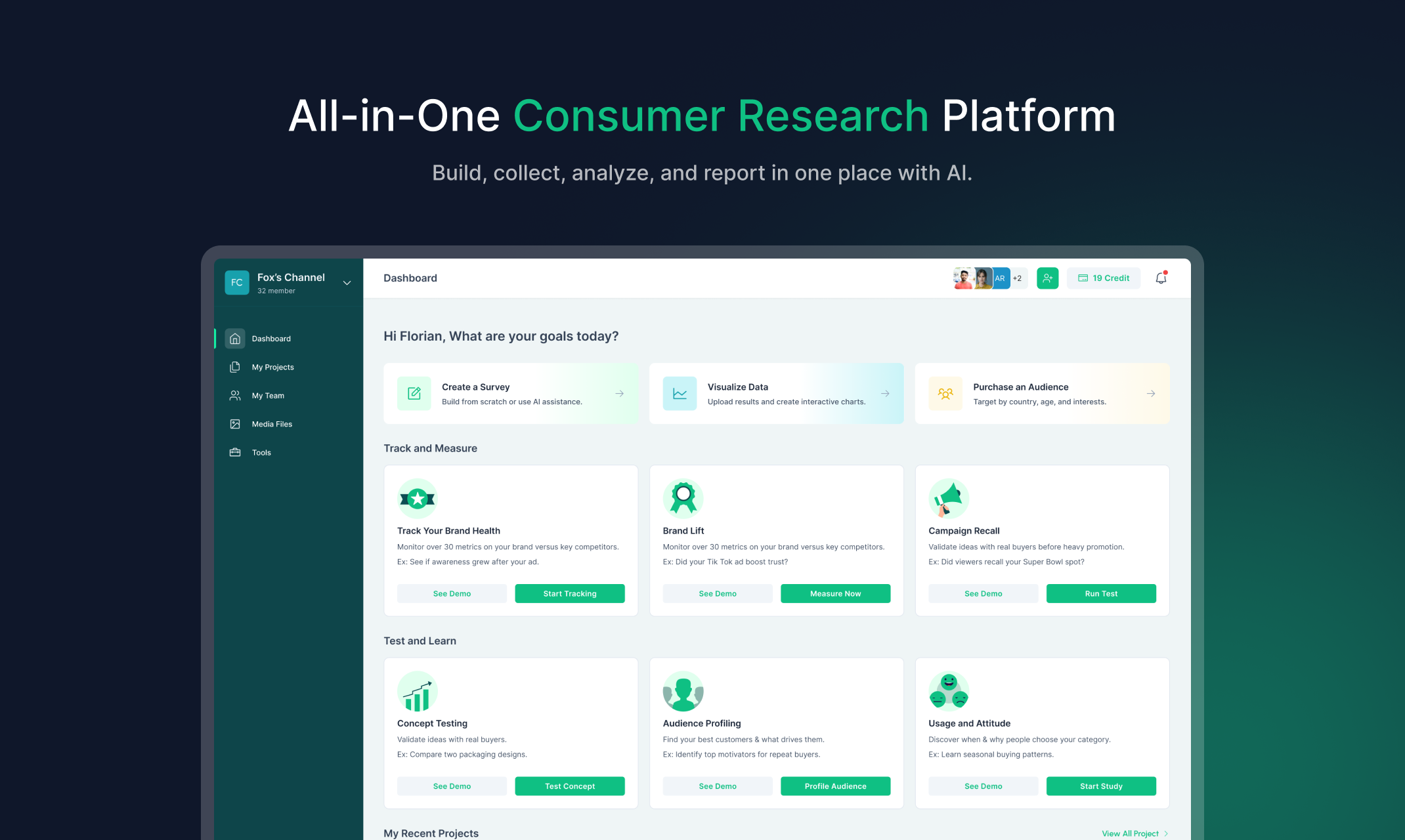 Standard Insights screenshot: Standard Insights dashboard view