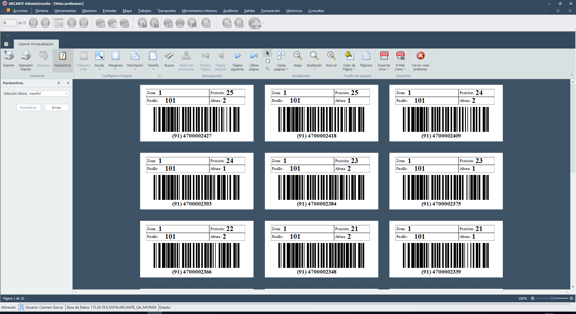 Arcante barcode generator