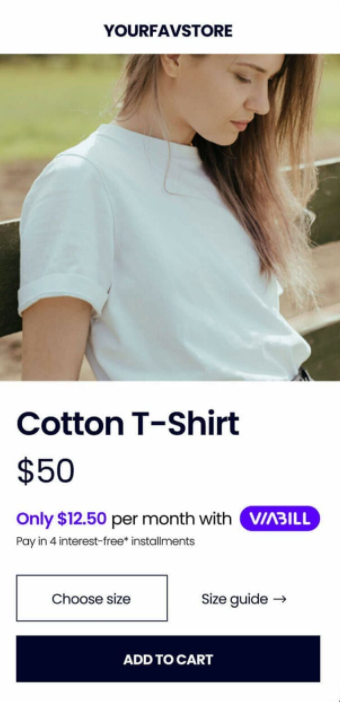 ViaBill screenshot: ViaBill checkout