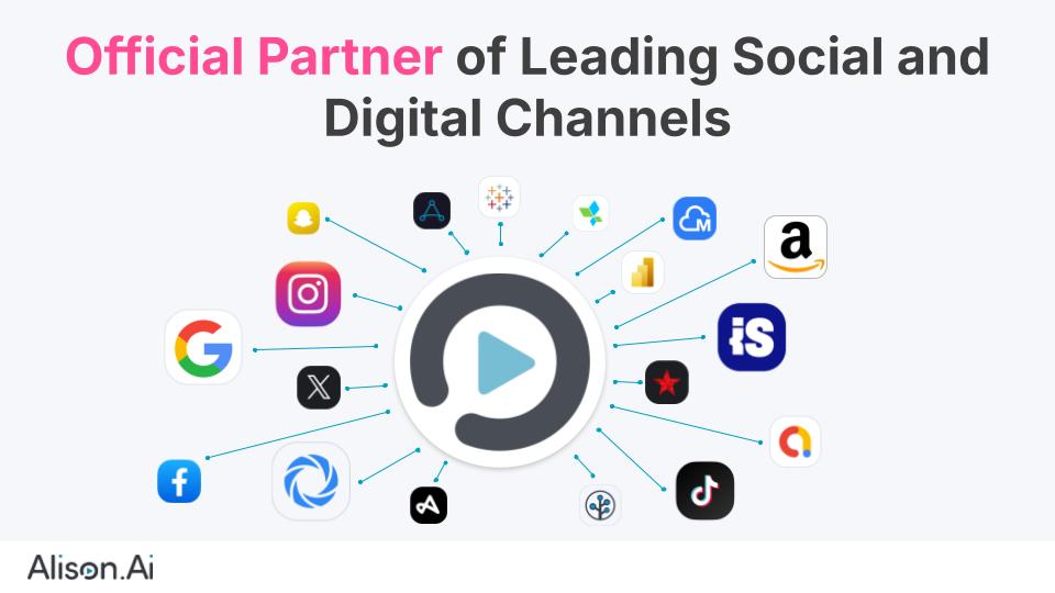 Alison.ai screenshot: Official Partner of Leading Social and Digital Channels