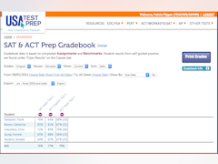 USATestprep Software - SAT and ACT prep gradebook - thumbnail