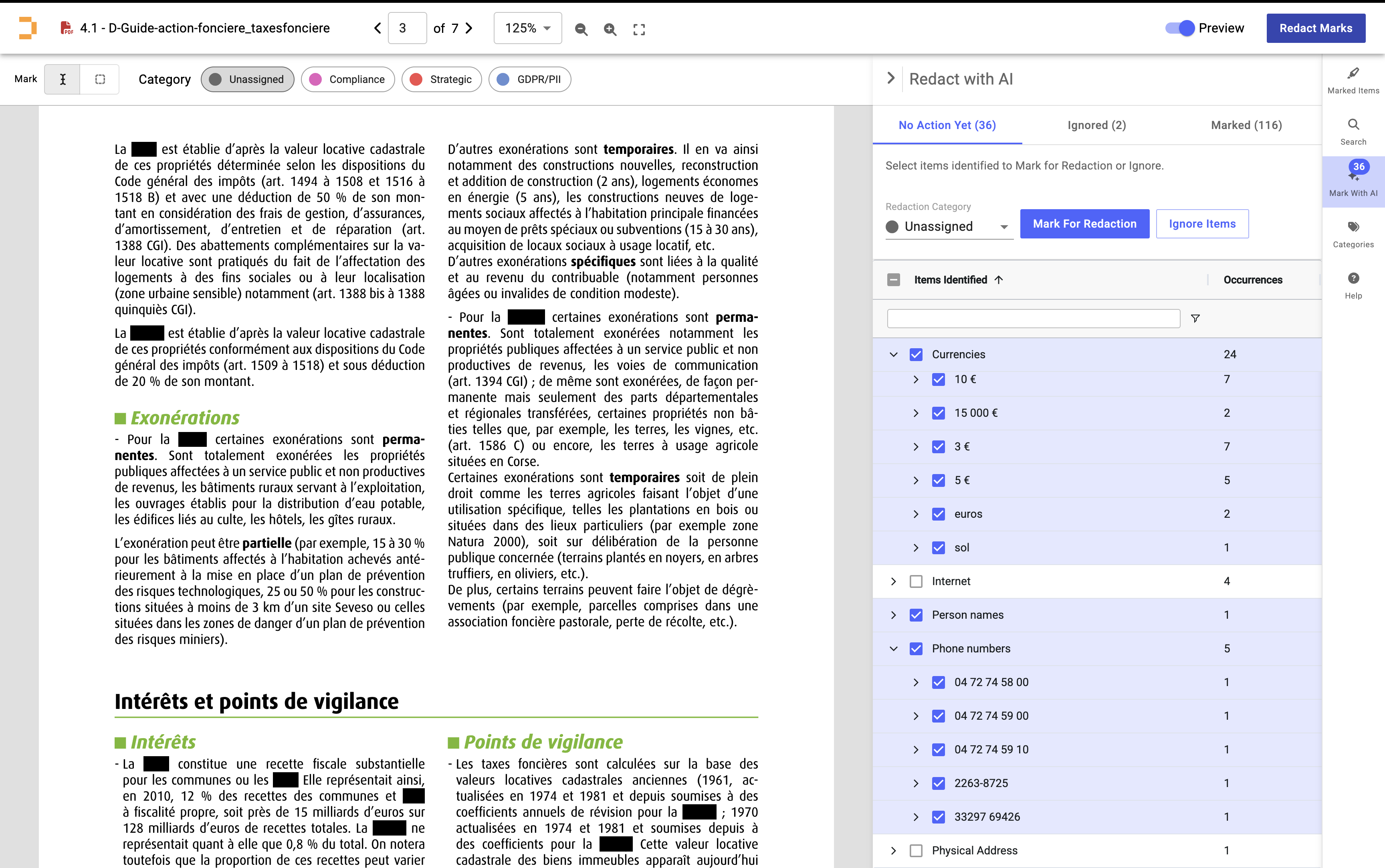 Datasite Diligence Virtual Data Room Software - Redaction - Redact (and unredact) with confidence