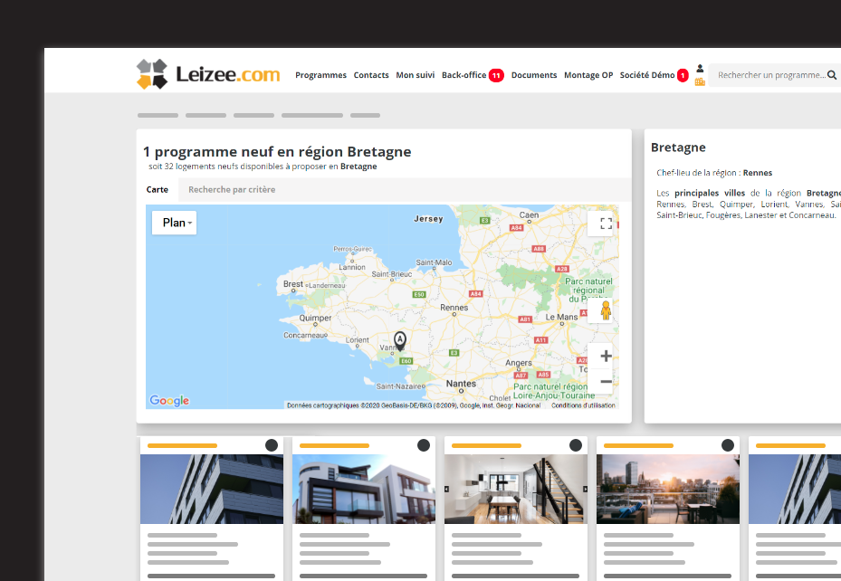 Leizee  screenshot: Page des programmes