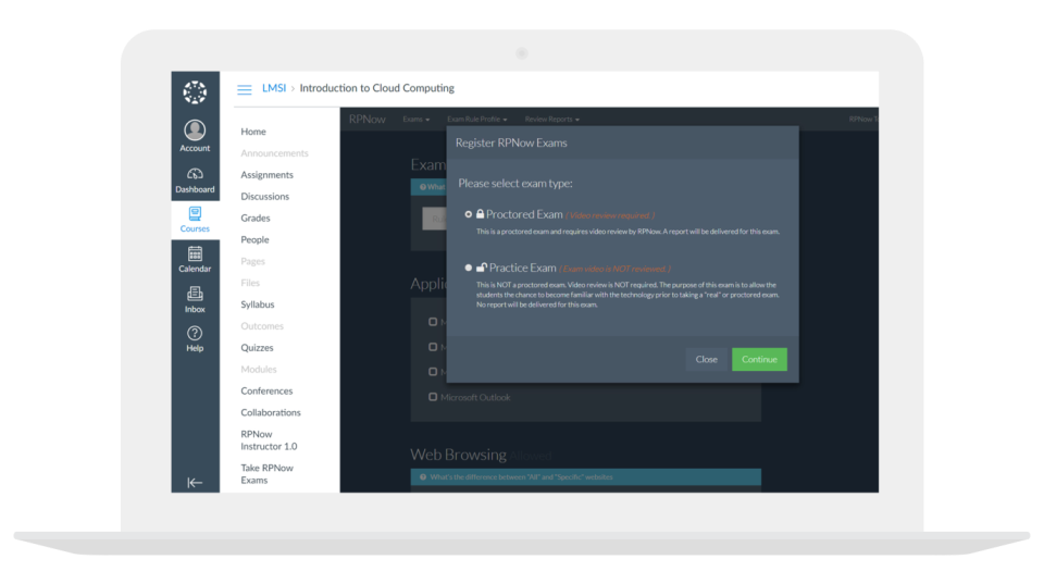 RPNow screenshot: RPNow test setup