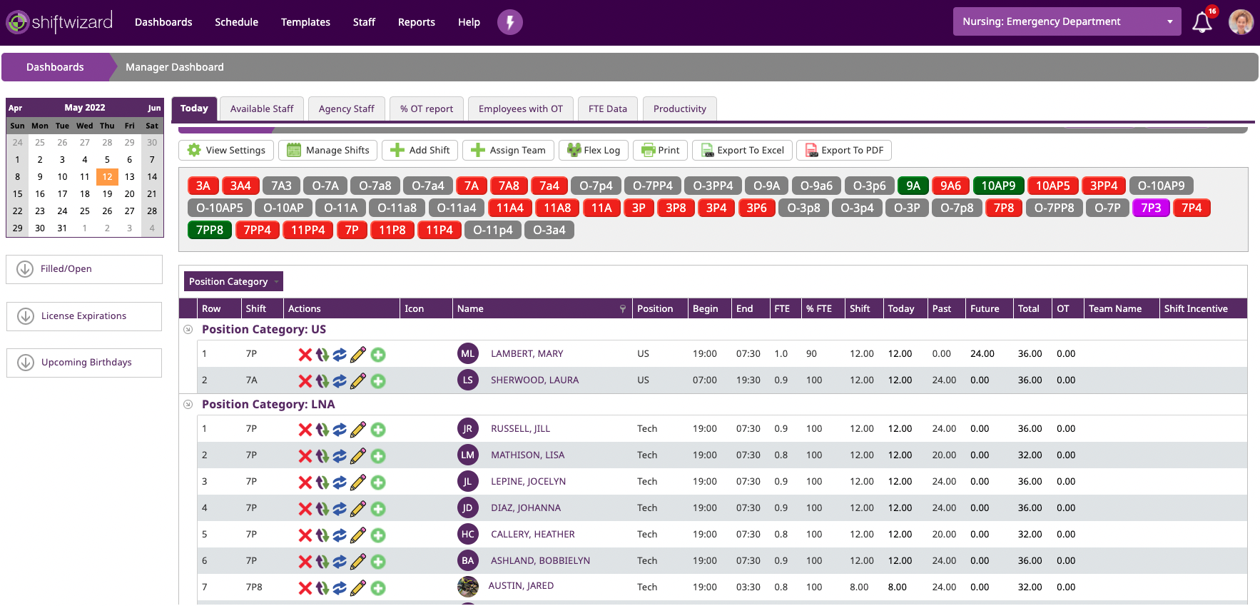 ShiftWizard Software - 4