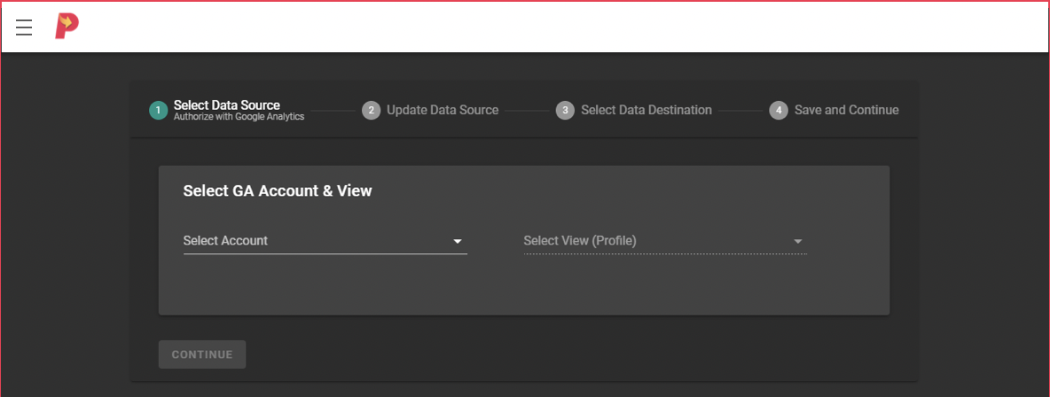 Pipestream Software - Sign in to the Pipestream dashboard with the email ID connected to your Google Analytics and BigQuery. Then, select the data source.