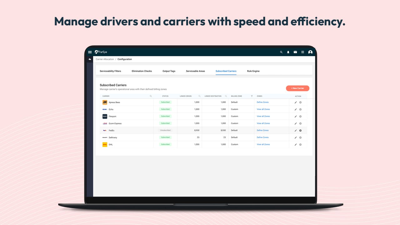FarEye Software - Manage Carriers & Drivers