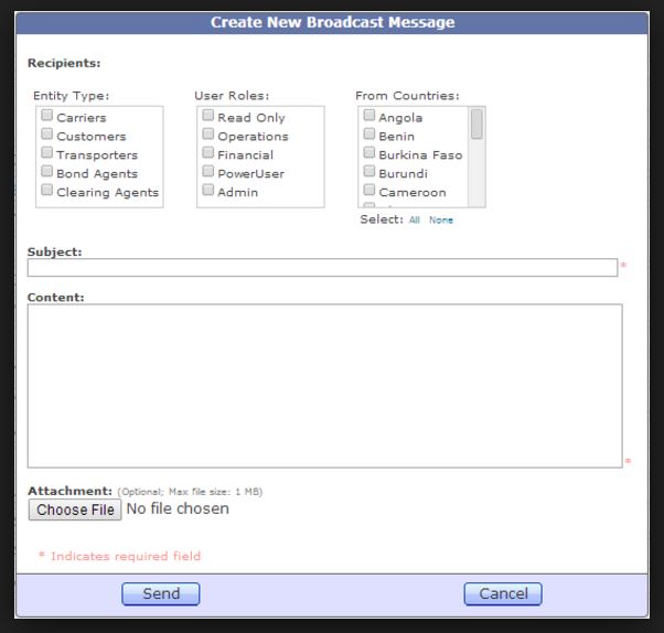 Create and send broadcast messages