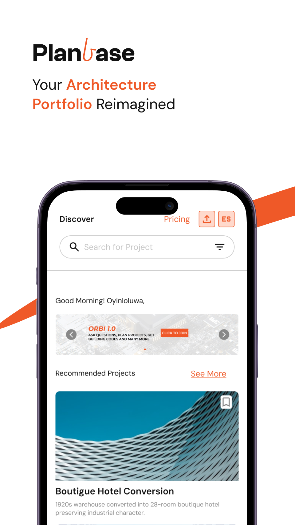 Planbase screenshot: Planbase find and gather mood board