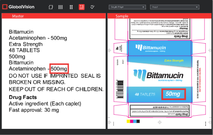 GlobalVision Software - Compare final PDF artwork with the original text document, regardless of file format, to ensure that all text is consistent