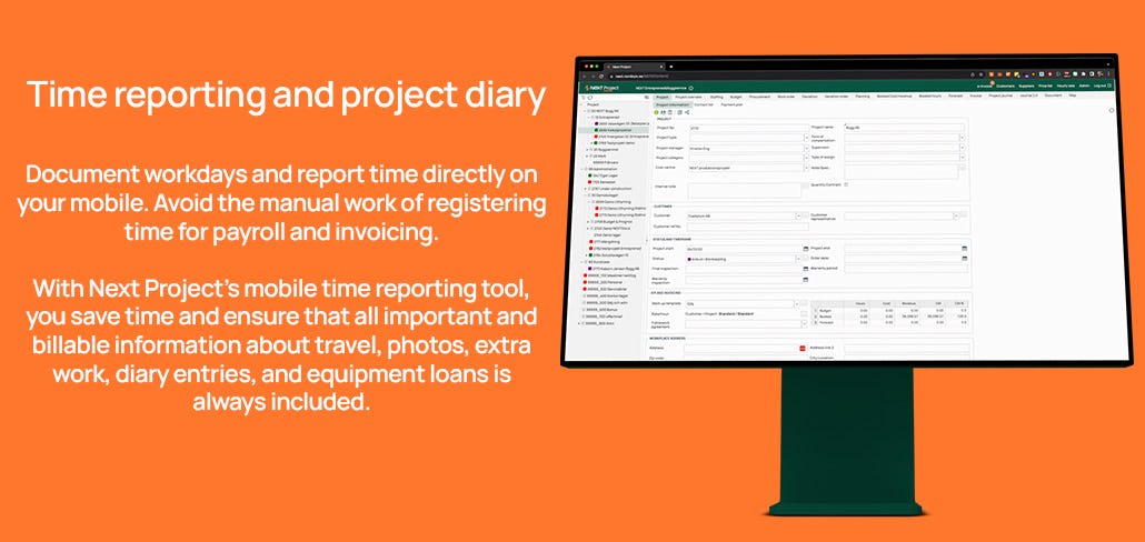 Next One Technology Software - Time reporting and project diary