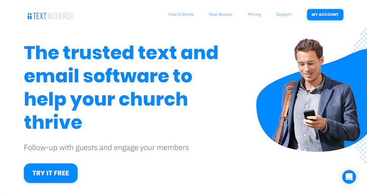 Text In Church screenshot: Text In Church Homepage
