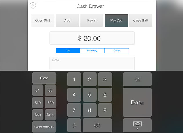 talech Software - All transactions in and out of the cash drawer can be tracked