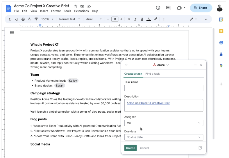 Grammarly Business Software - Communicate more efficiently while staying in the flow across apps. App Actions help you take the next best step across apps without having to go into those apps.