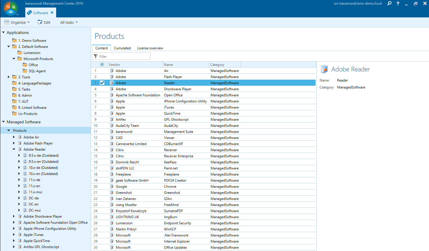 baramundi Management Suite Software - Managed Software Overview