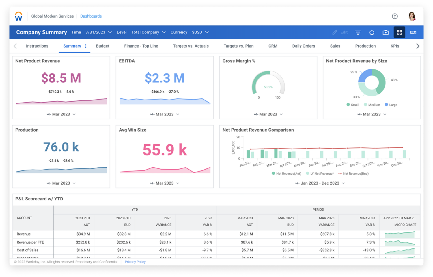 Workday Adaptive Planning analytics and reporting