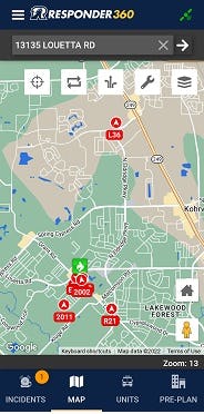 Responder360 Software - Incident Location and Vehicle Tracking on Phone