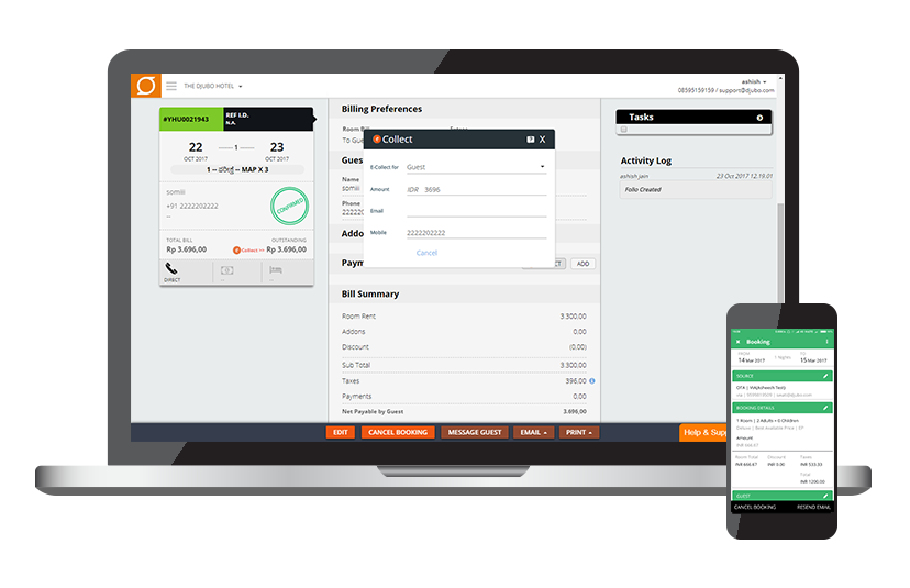 Collect payments online with eCollect and manage room and POS invoicing