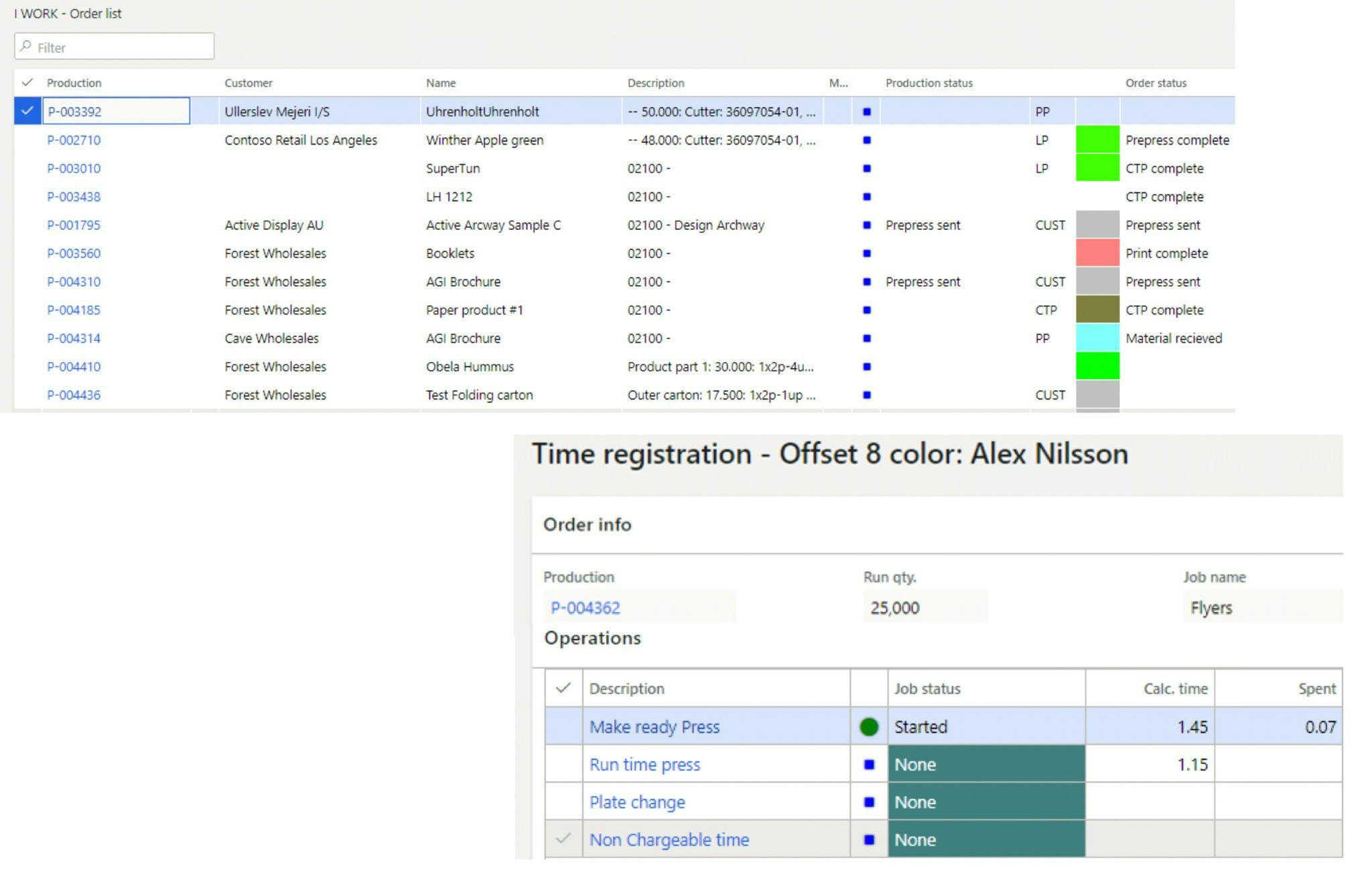 DynamicsPrint Software - Shop Floor - The DynamicsPrint® Shop Floor System provides a total overview for the operator.